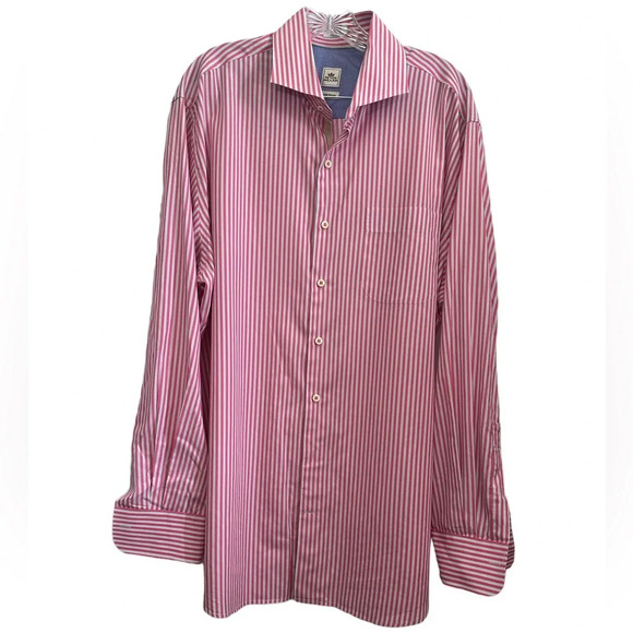 Peter Millar Seaside Finish Shirt Mens XL Pink White Striped Button Down Preppy - Picture 1 of 5